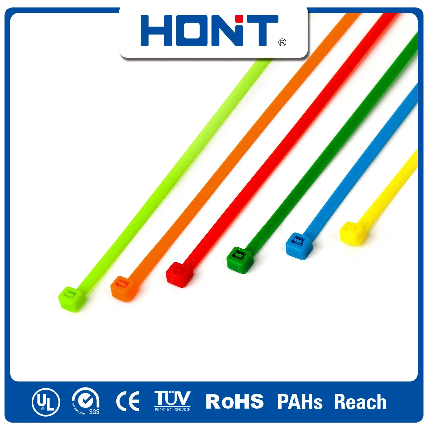 Nylon RoHS Approved Hont Plastic Bag + Sticker Exporting Carton/Tray Cable Tie