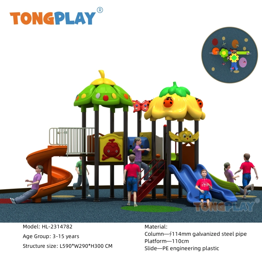 Tongplay Funny Playhouse Outdoor or Indoor Playground Lovely Slide Safety Material