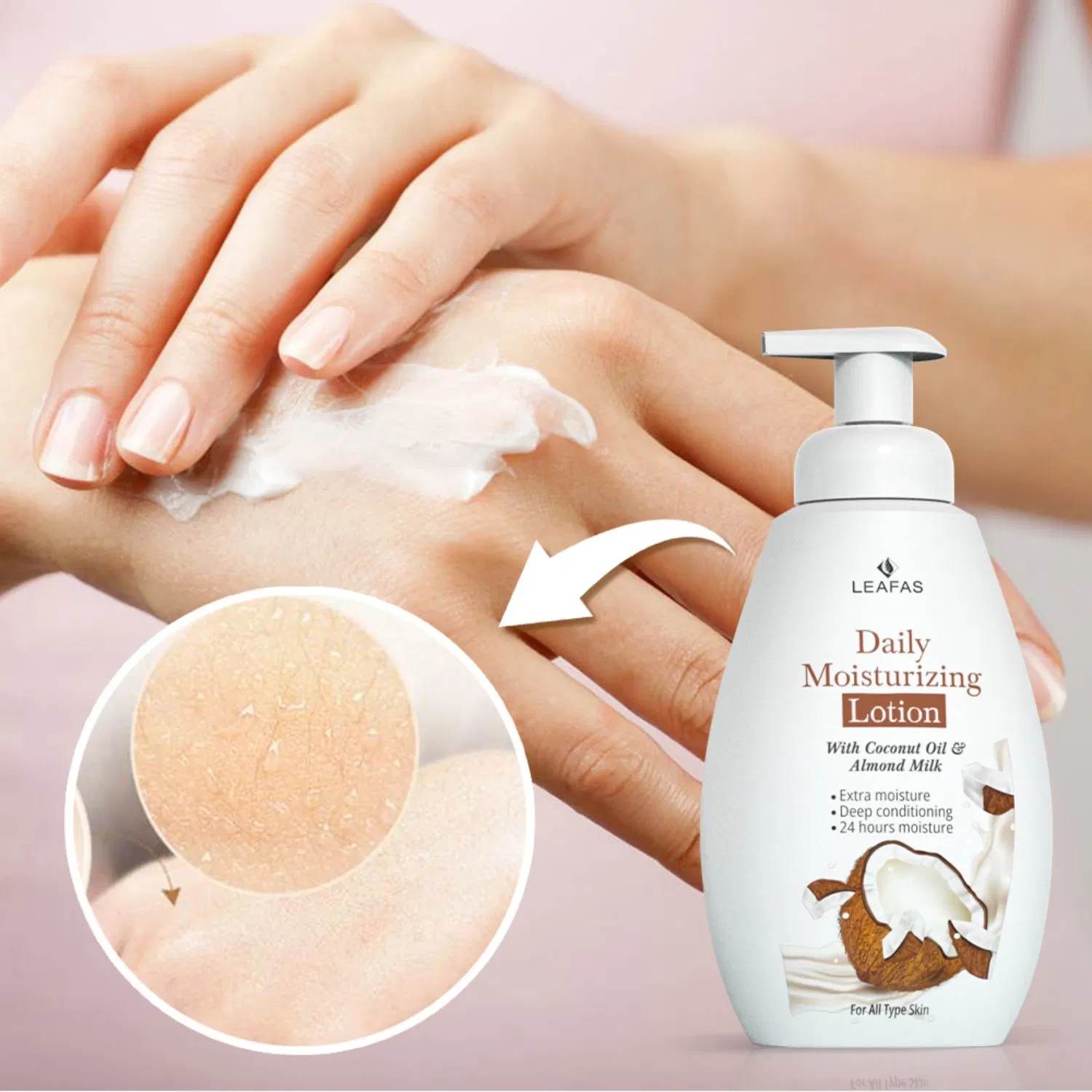 Private Label Body Cosmetics Skin Care Whitening Coconut & Milk Body Lotion for All Skin