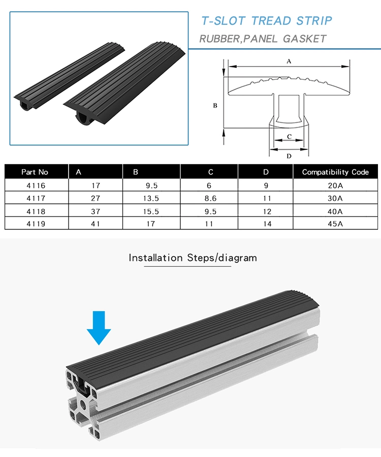 Slot Cover Rubber T Slot Tread Strip Rubber Seal T Slot Cover Aluminum Plastic Covers for Profiles