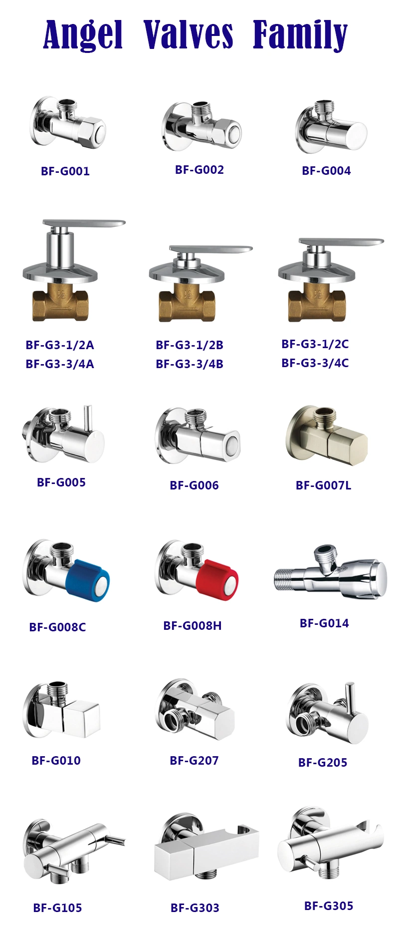 Foshan Short Neck Total Brass Water Control Valve Bathrrom Fittings (BF-G3-1/2B)