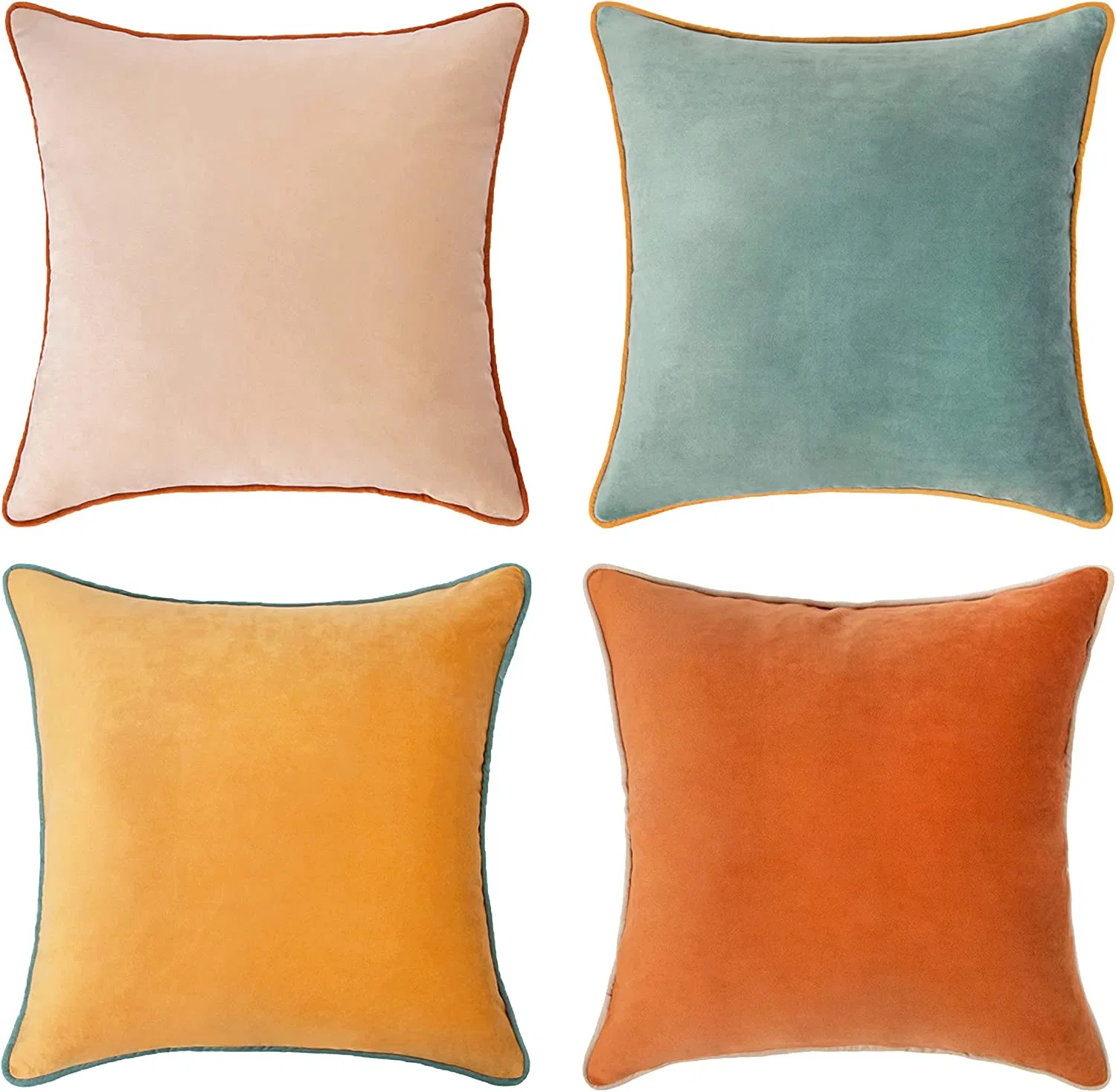 Throw Pillow Covers Cushion Cases, Set of 4 Soft, Pillow Inserts Not Included
