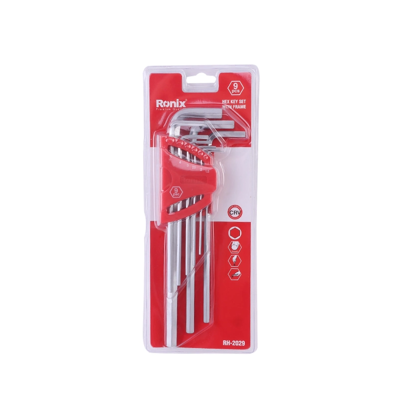 Ronix Model Rh-2029 Hand Tools 9PCS with Frame Allen Wrench Handle Folding Hex Torx Key Set