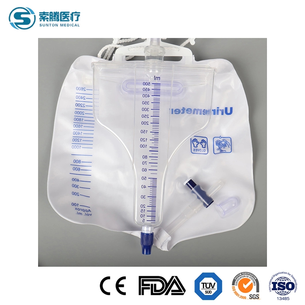 Sunton Wholesale Blood Bag China Urology and Drainage Products Suppliers Medical PVC Material Urine Bag 2000ml Luxury Urinary Drainage Bag Urine Collector Bag