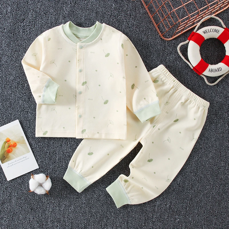 ABC Kids Baby Boy New Items Fall Winter Blanks Organic Cotton Clothes Outfits Soft Plain Unisex Loungewear Set