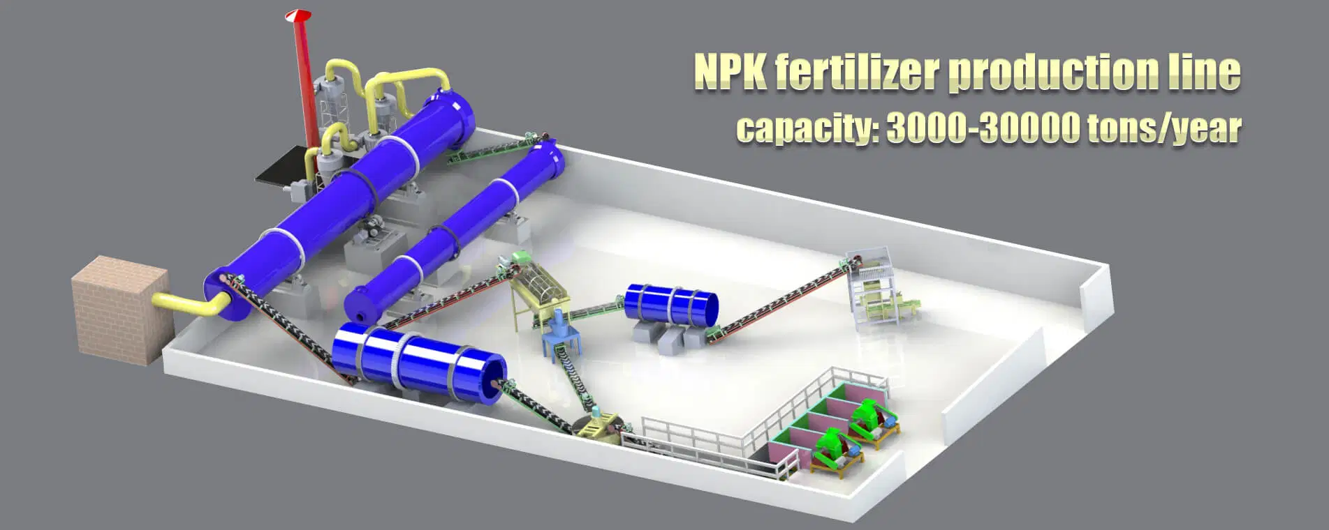 Línea de producción de fertilizante NPK de granulación de vapor línea de producción de fertilizante compuesto