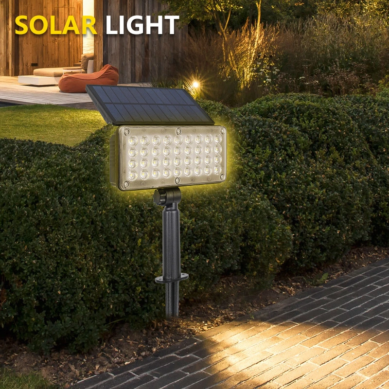 Outdoor Solar Lawn Light 36LED Foldable Garden Light High Bright RGB Villa Garden Ground Plug Flood Light