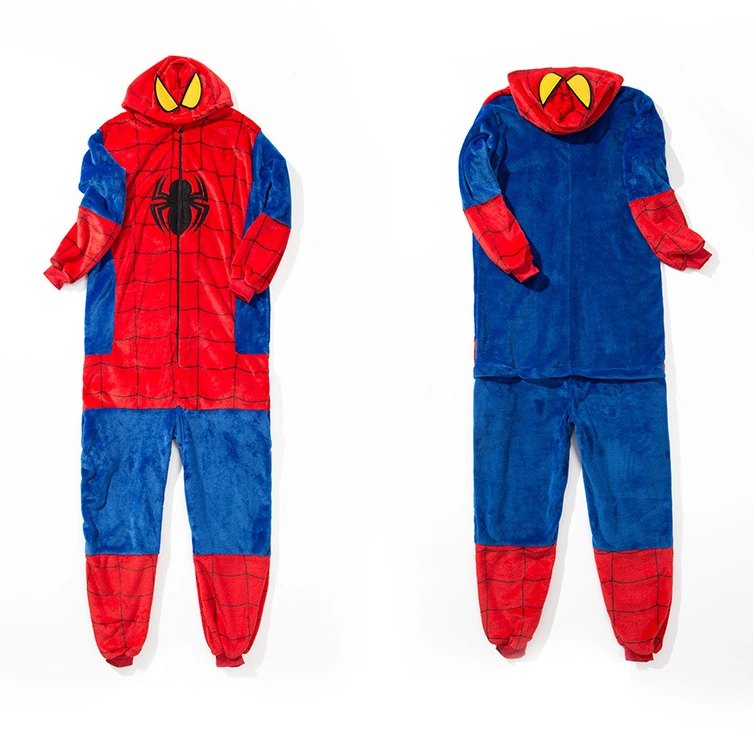 Bienvenida estilo Spiderman niños adultos Flannel Pajama Jumpsuit