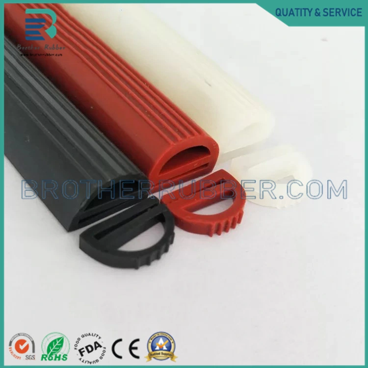 Customized White E-Shape Solid Rubber Silicone Profile/Extrusion Seals for Equipment Machinery