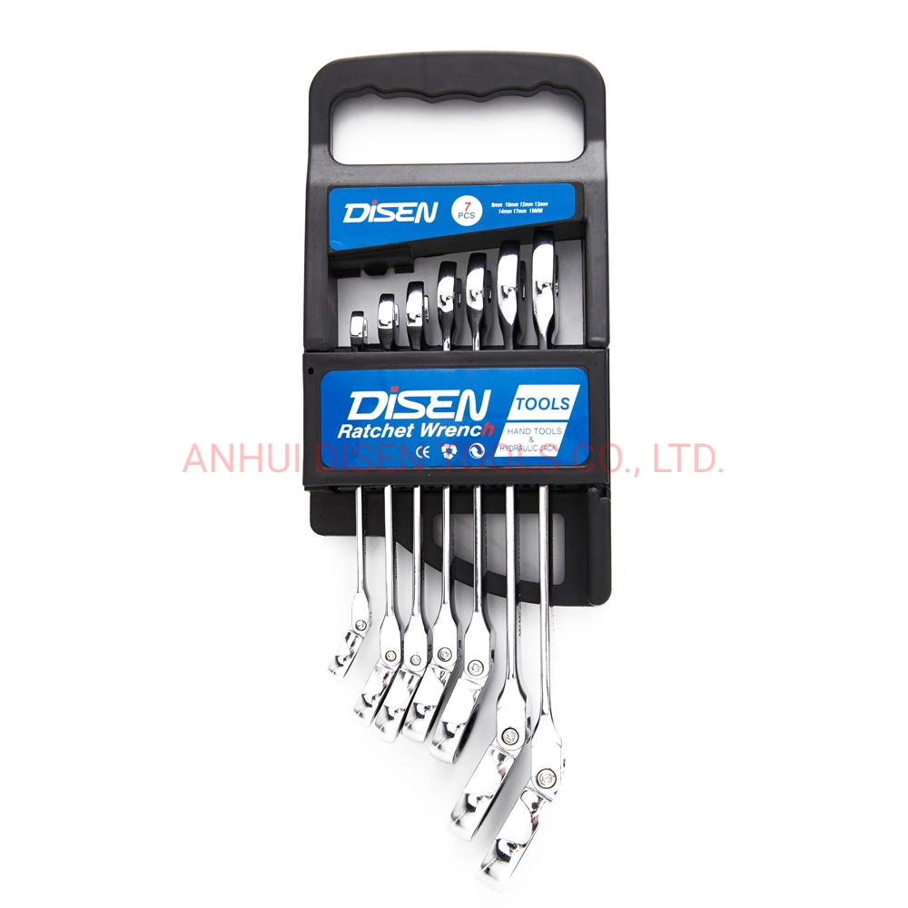 7PCS High Quality Double Ring Ratchet Wrench Set