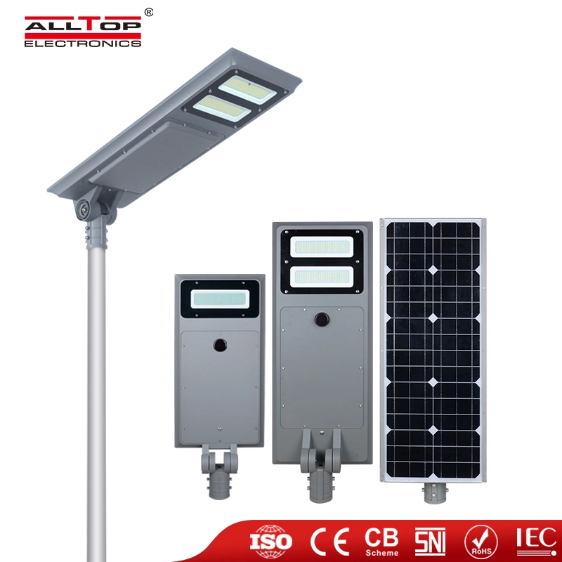 Alltop Energy Saving Streetlight Lithium Battery Lamp Lightwaterproof IP65 Super Brightdie-Cast Aluminum Solar Lights Outdoor All in One LED Solar Street Light