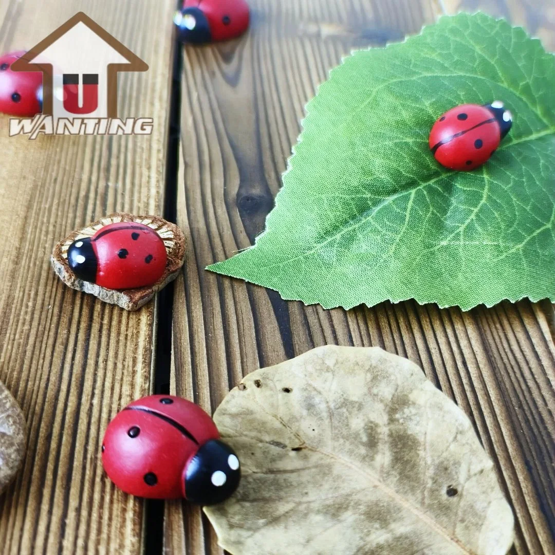 Colorful Animal Sculpture Resin Ladybug Neodymium Magnet Portable Travel Souvenir Fridge Sticker