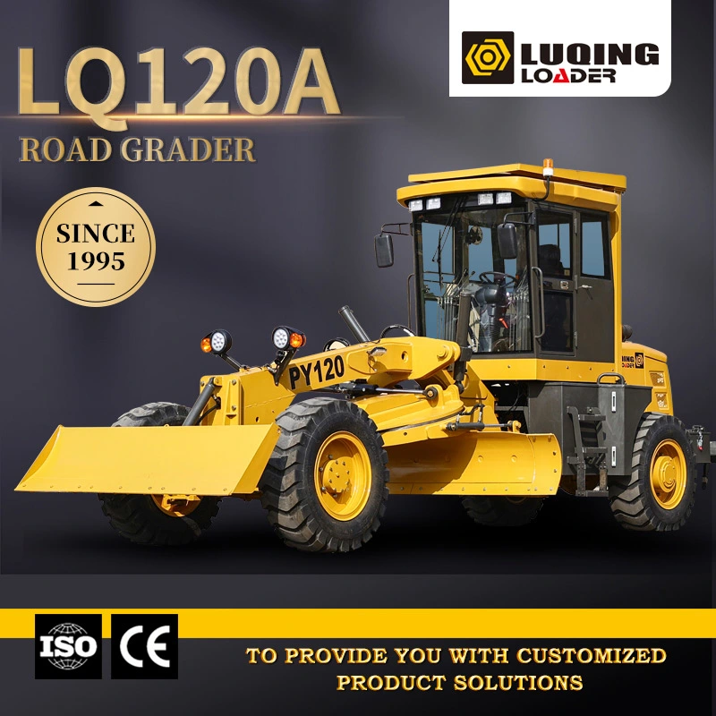 Luqing Road Machinery 120HP Articulated Paver Graders Hydraulic Motor Grader with Ripper and Blade