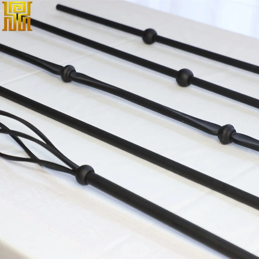 Preto acetinado Série Liberty Praças Balusters Ferro Fusos de ferro Peças para escadas de ferro