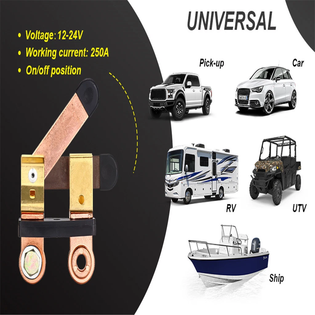 Coupe-batterie 12/24 V interrupteur de batterie pour véhicule, interrupteur latéral de borne de batterie anti-fuite adapté aux navires de véhicules marins