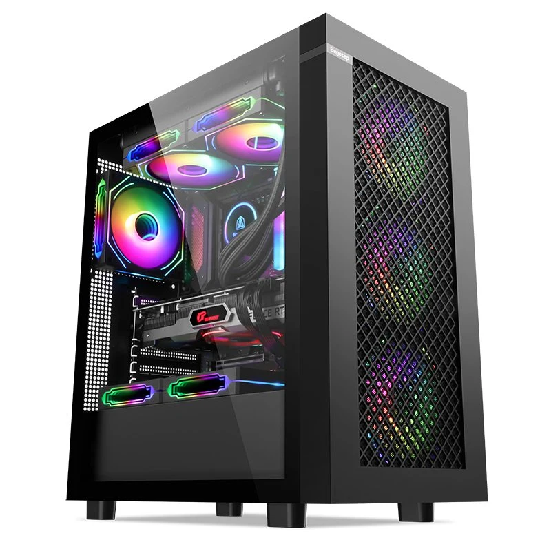 Eatx Dual-CPU Motherboard Support Tempered Glass Side Panel Gaming Case