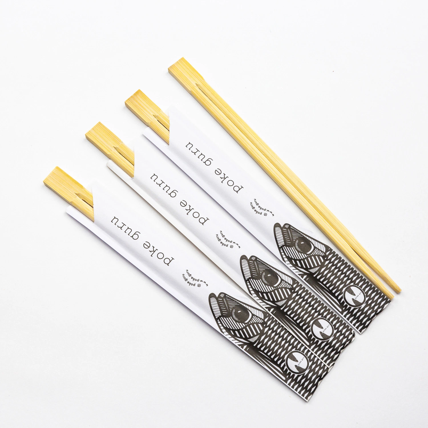 Disposable Bamboo Chopsticks with Color Printing Paper Cover