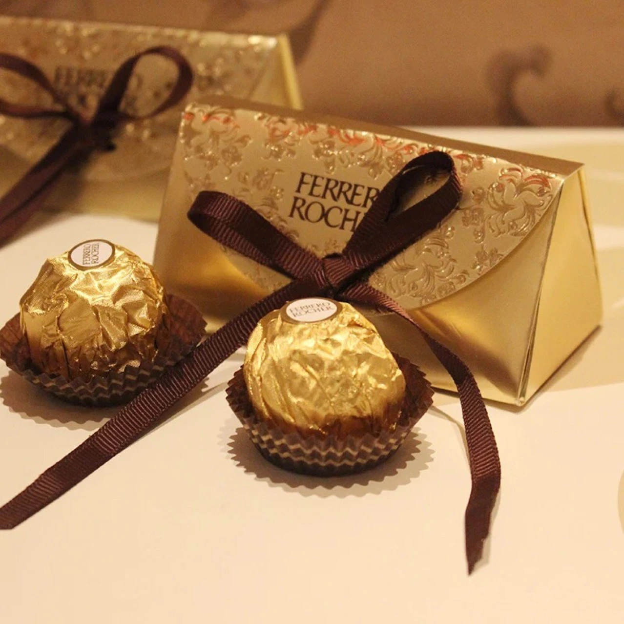 Golden Art Paper Chocolate Showing Box with Window