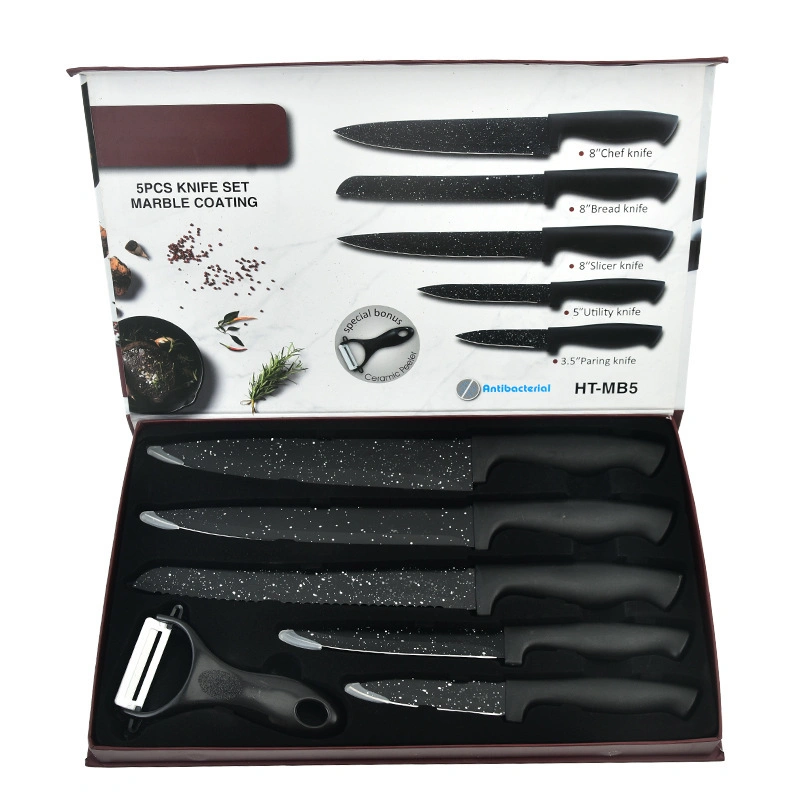 6 PCS Stainless Steel Kitchen Knife Set Chef Knife Bread Knife with Gift Box Multi-Purpose Knife Fruit Knife