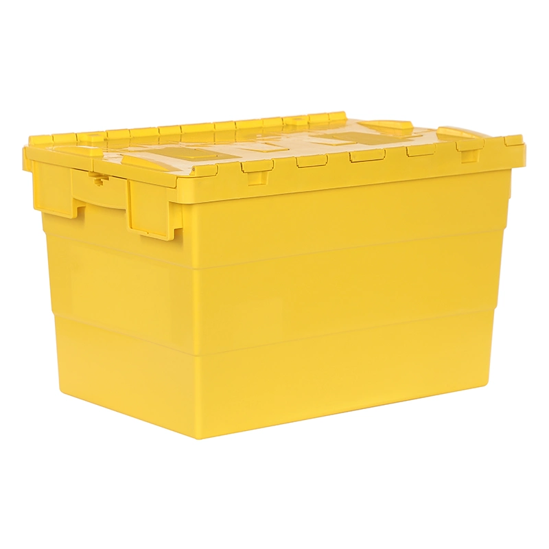 Plastic Industrial Ideal Attached Lid Container for Distribution and Storage Factory Wholesale/Supplier