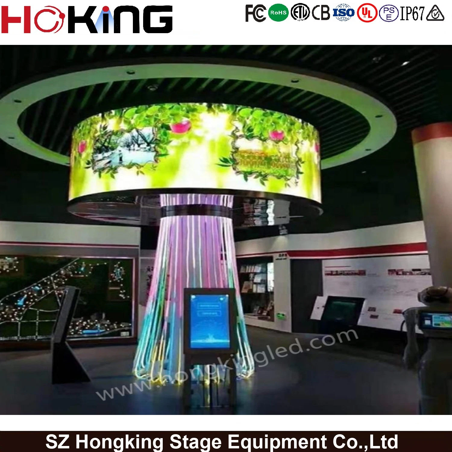 P2.5 P3 P4 HD Soft Rubber Flexible Fixed LED Video Display with Any Shape / Size