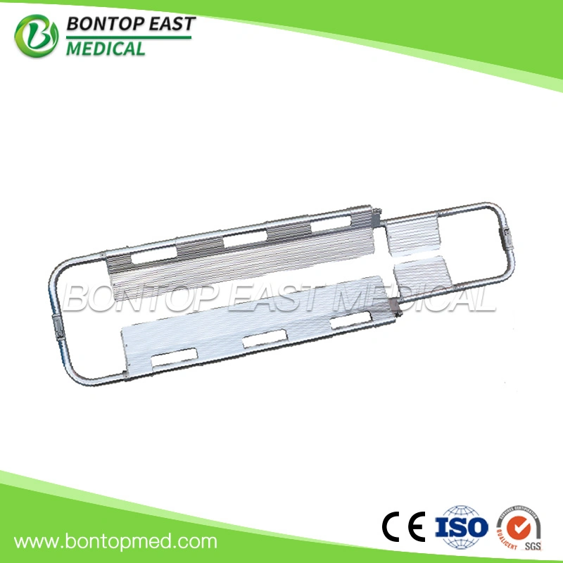 OEM Stainless Steel or Aluminum Alloy Adjustable Simple Scoop Stretcher with Safety Belts