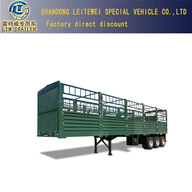 3 4 Doppelachsen Container Box Transport mit Hängekäfig Stake Fence Utility Cargo Trailer