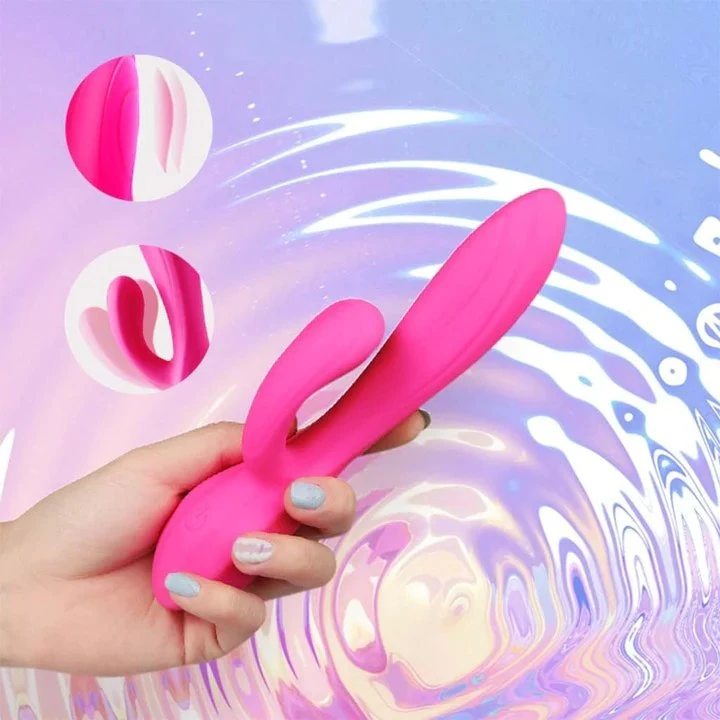 Tout le corps enveloppé de silicone de sucer lécher Dildo vagin Vibreur masseur vibreur de lapin adulte Sex Toys