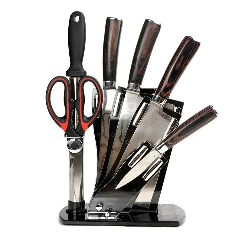 Professionelle Multi-Use 8PC 8 Zoll 67 Schicht Damaskus Getreide Box Küche japanischen Chef Messer Set in Geschenk Magnetic Black Farbfeld