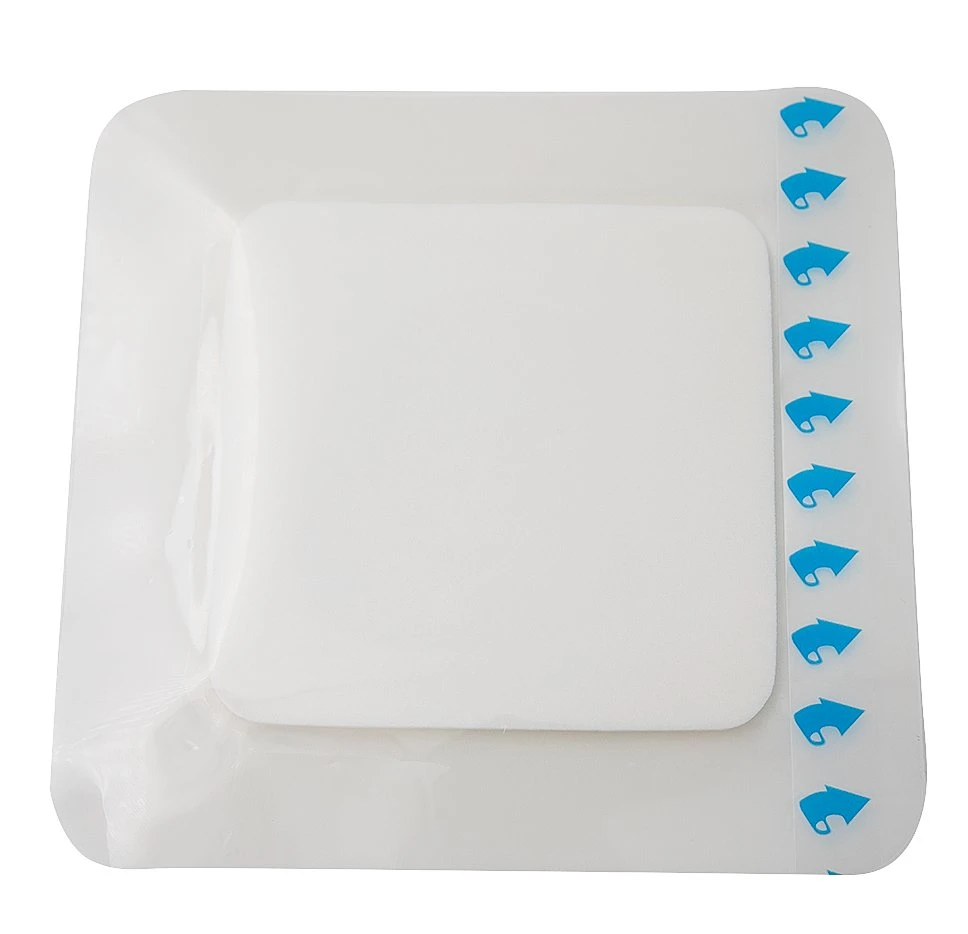 Pansement en mousse hydrocolloïde 6X6 pouces, pansement adhésif à bordure ultra-mince utilisé pour les plaies à exsudation moyenne à élevée.