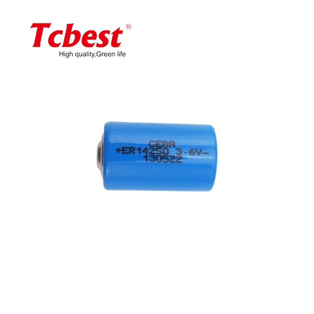 Factory Direct Non-Rechargeable 1200mAh 1/2AA Size Lisocl2 3.6V Lithium Disposable Er14250 Battery for Digital Camera or Mobile Phone with BSCI