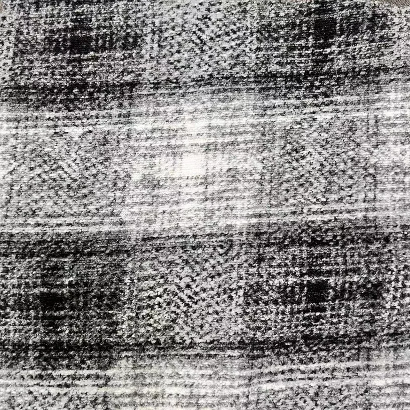 Grey Heather Yarn Dyed Knitted Wool Fabric Plaid Fleece for Oversize Shirts