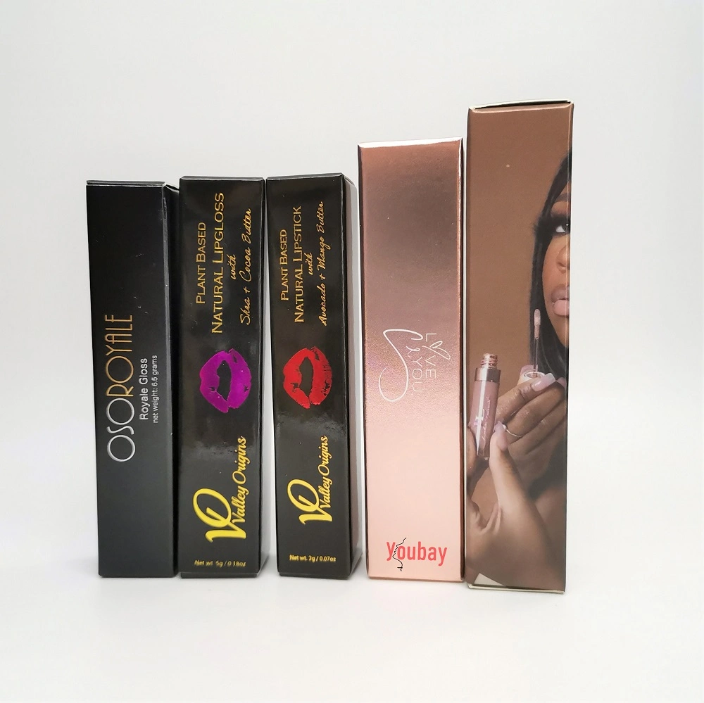 Low MOQ Lipgloss Gift Box Package Custom Cosmetic Packaging Lipstick Carton Box Logo Printing