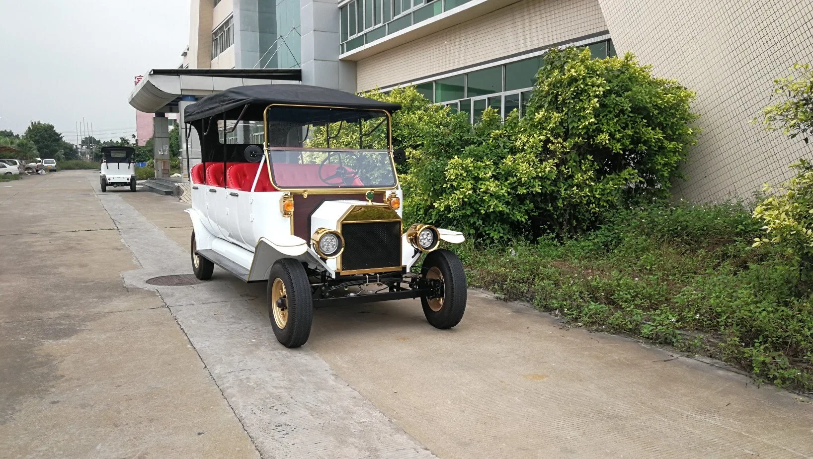 White Color Low Speed Electric Sightseeing Car with 8 Seats