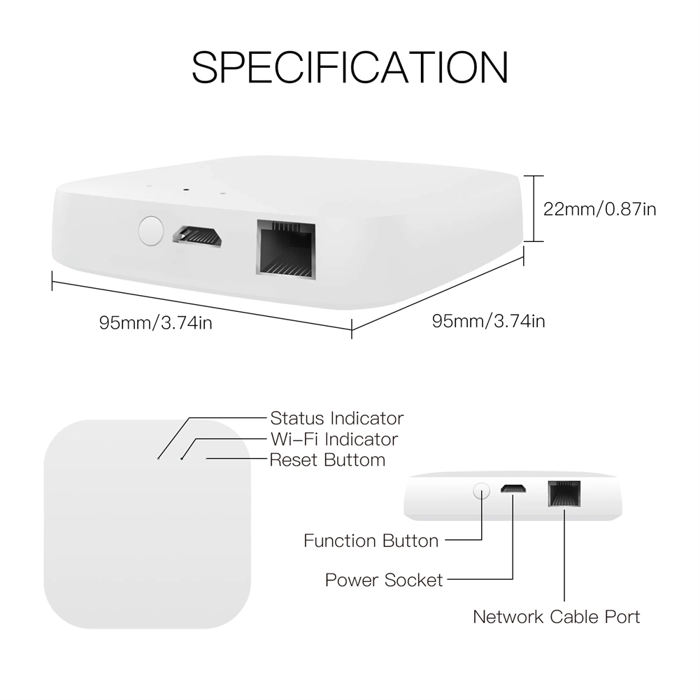 Wired Smart Home Gateway Zigbee+Malla Blue tooth en una sola puerta de enlace