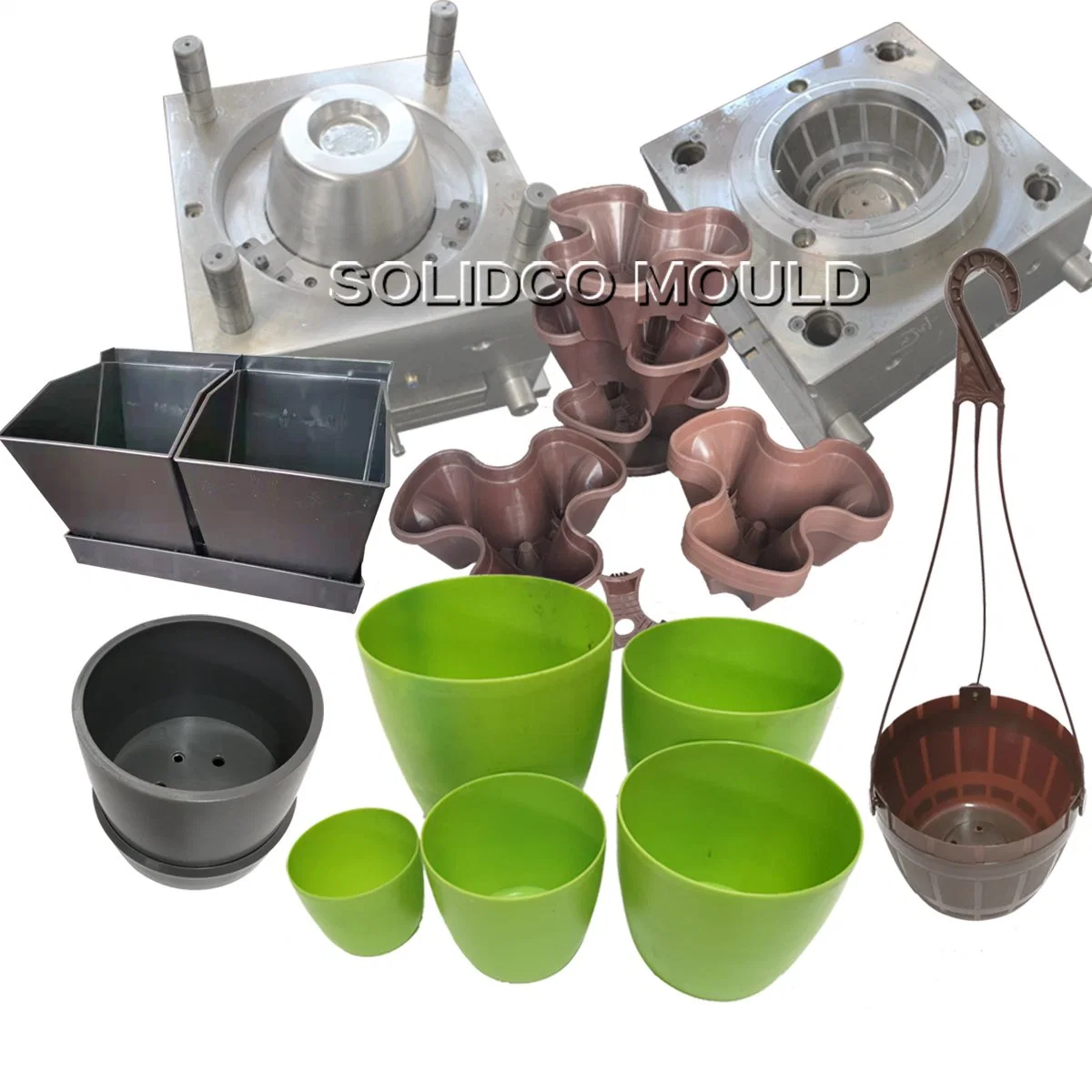 Flower Pot with Pallet, Garden Plant Pot Home Decoration Mould