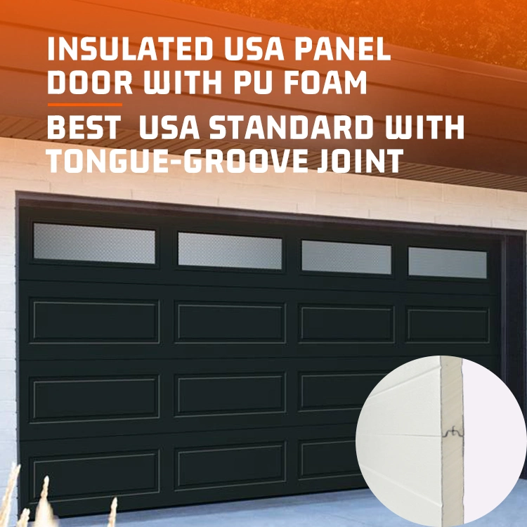 Cheap American Standard Insulated Panel Fingerproof Hurricane Impact Residential Garage Doors