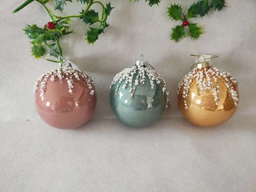 مبيعات ساخنة شجرة عيد الميلاد زخرفة الكرة الزجاجية لزينة عيد الميلاد