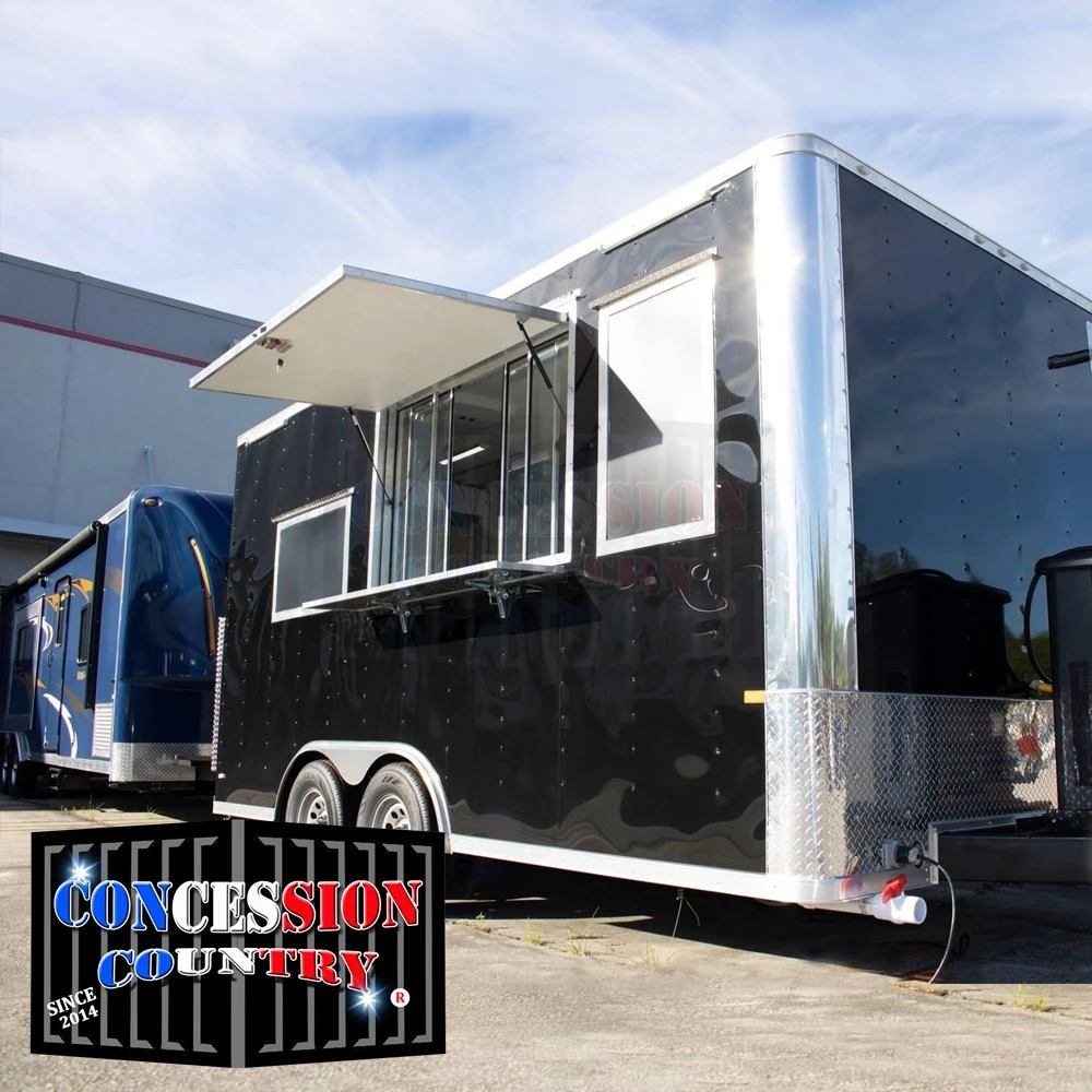 Fully Equipped Food Truck Trailer Street Food Cart with Bathroom Customized Mobile Food Trucks with Toilet