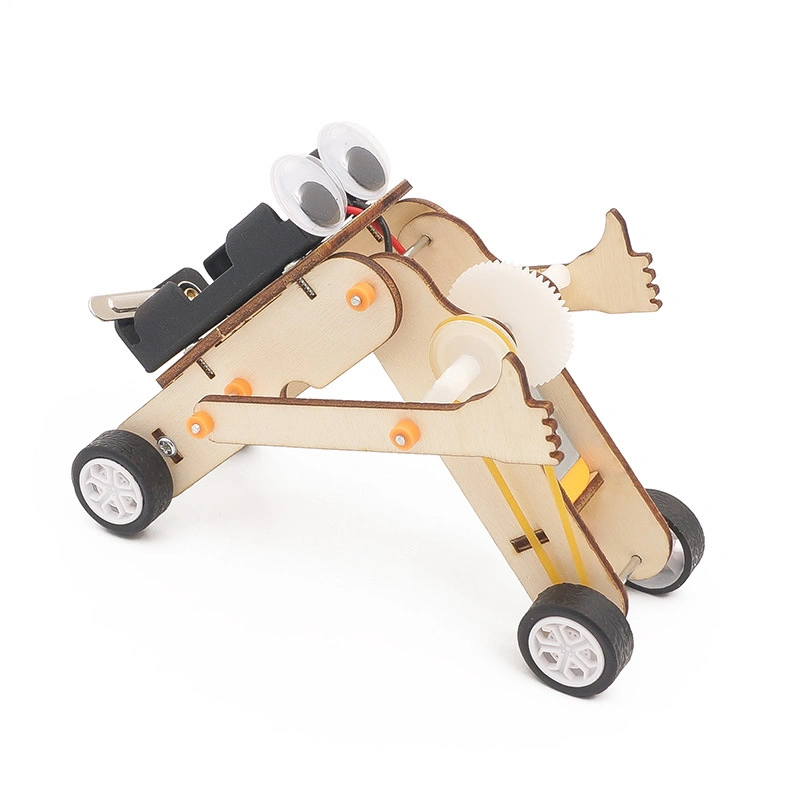 New Design Funny Wood Material Educational Toy DIY Electric Thumb up Robot.