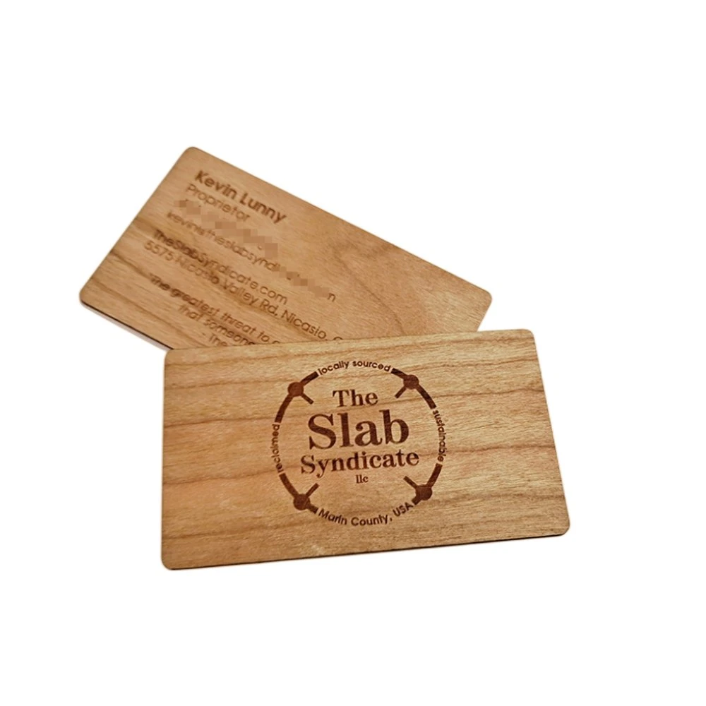 Manufacturer 13.56MHz RFID Bamboo Wood Business Cards NFC Wooden Hotel Card