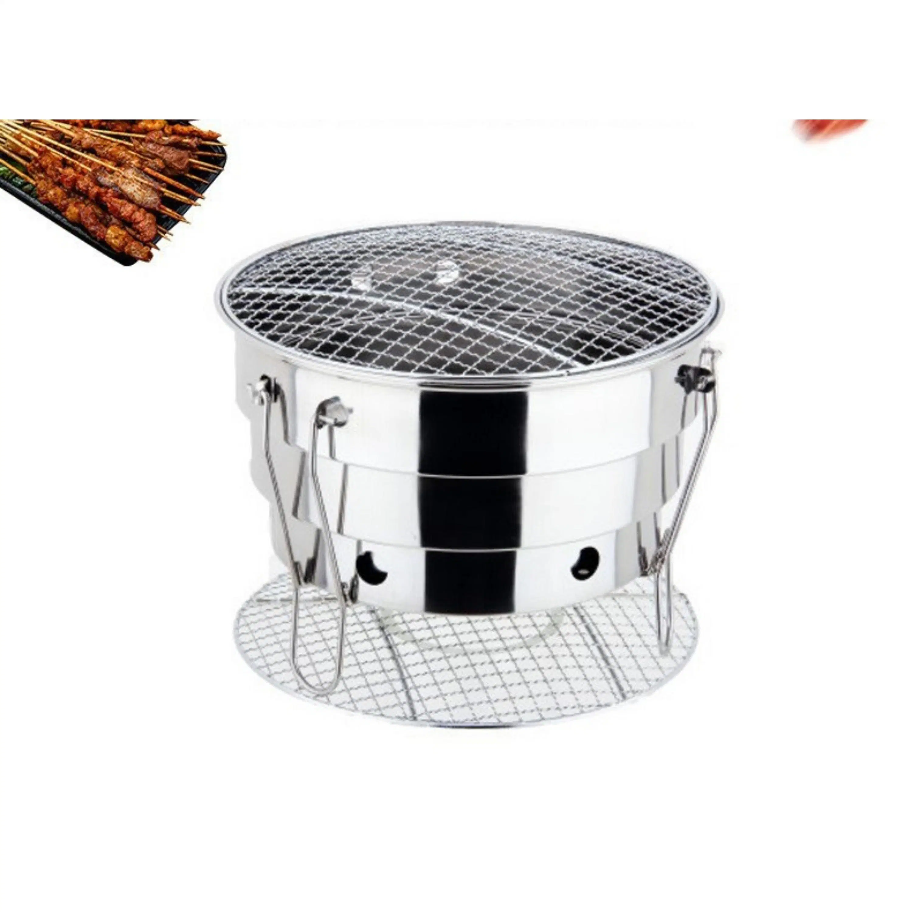Stainless Steel Portable Charcoal Grill, Korean BBQ Grill, Desktop Grill