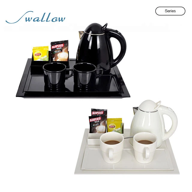 Welcome Dome Products Standards Kettle, Hotel Guest Room Kettle Tea Tray Set