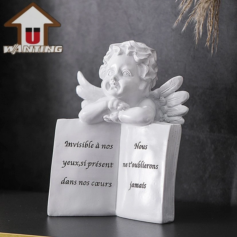 Retro Harz Engel Schnitzerei Tischschmuck Cherubs Gebet Home Dekoration Weihnachtsgeschenk