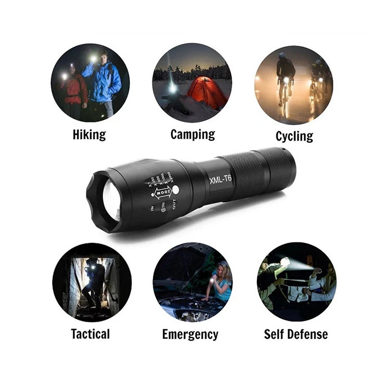 Jetshark LED Aluminum Alloy Telescopic Zoom USB Charging Searchlight Long-Range Outdoor Strong Light Flashlight