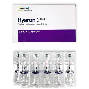 Melhor qualidade Hyaron pré-preenchido INJ 2,5 ml * 1. Ácido hialurônico rejuvenescimento elástico pele reforço regeneração da pele Reparação
