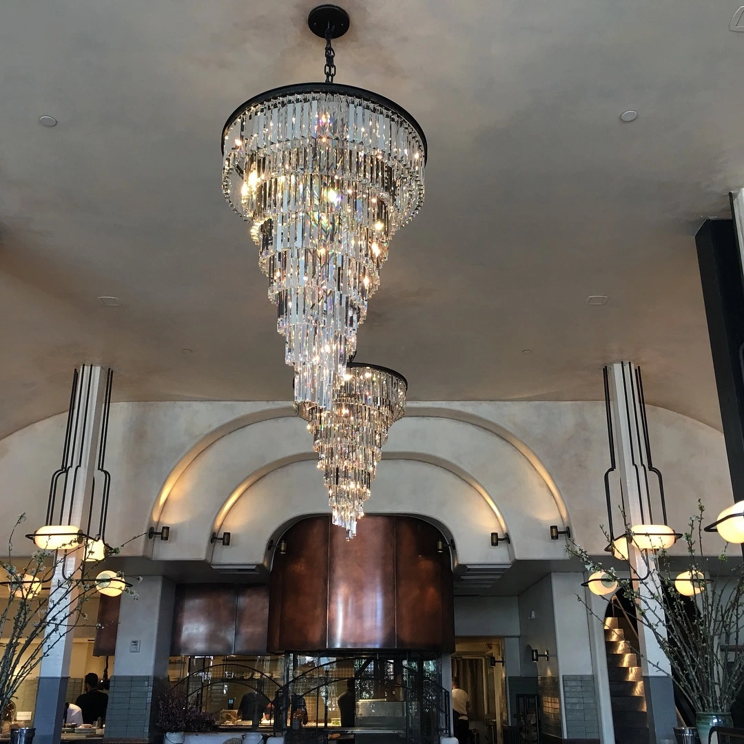 В современном стиле подвесной светильник ресторан живых столовой лестницы хрустальной люстрой и лампы
