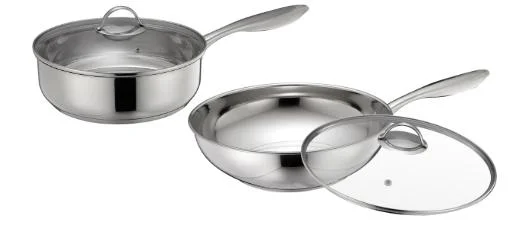 Acero inoxidable más vendido Wok y Frypan Cookware con Acero Mango