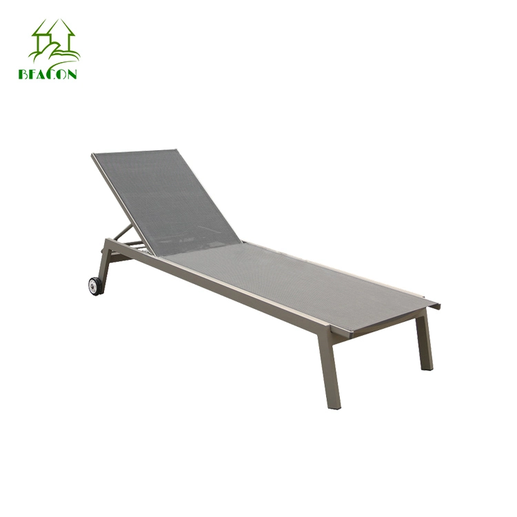 Luxury Outdoor Furniture Poolside Aluminum Upholstery Sun Lounger for Hotel