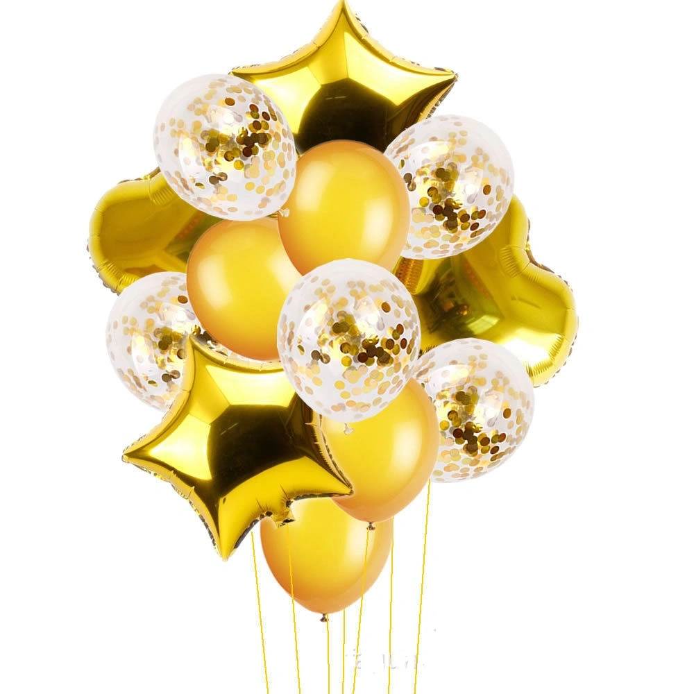 14 peças de látex Confetti Balloons com folha para decorações para festas Wbb14502